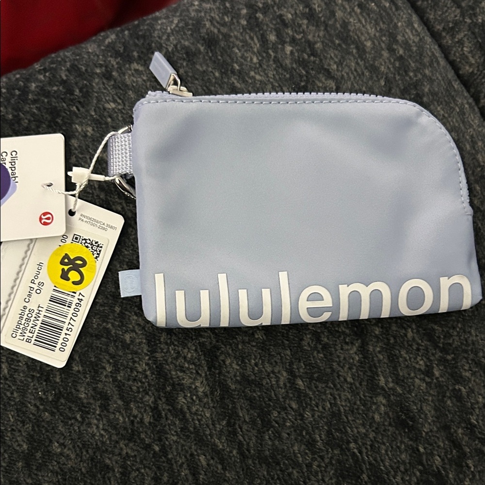 Lululemon Light Blue clippable Coin/card Pouch